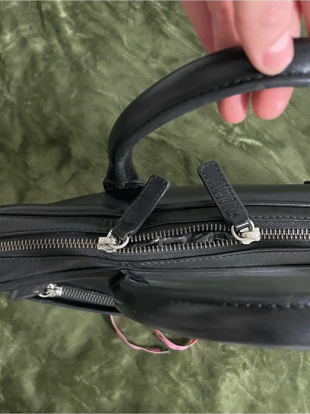 Blackbrook Black Leather Men's Briefcase Bag